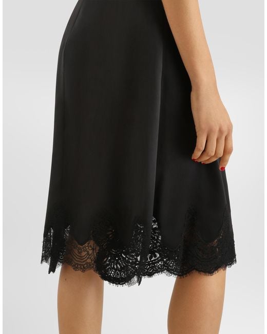 Dolce & Gabbana Black Satin Skirt