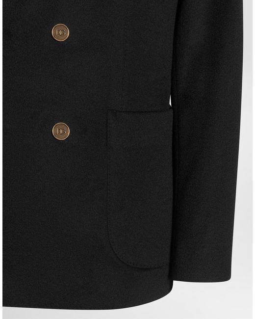 Dolce & Gabbana Black Double-Breasted Pocket Jacket for men