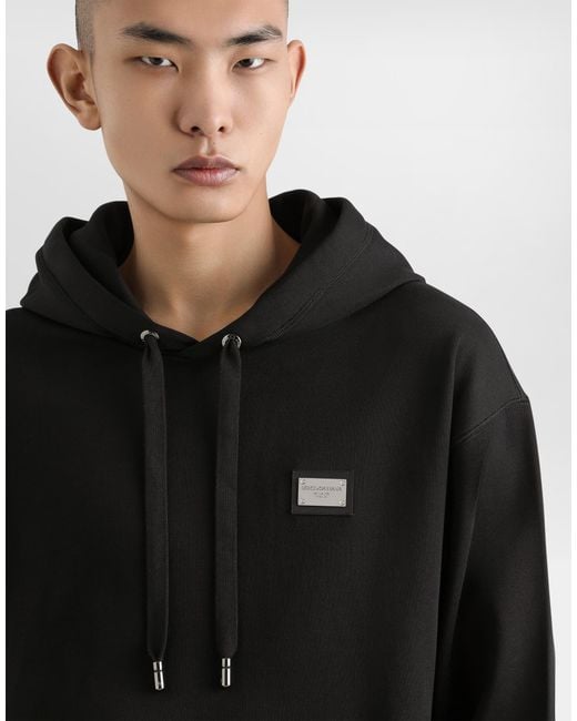 Dolce & Gabbana Black Stylish Hoodie Sweatshirt For for men