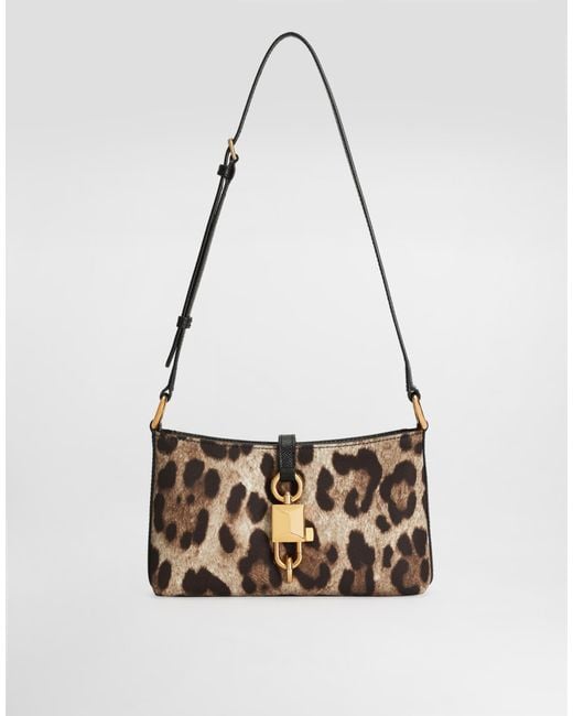 Dolce & Gabbana Multicolor Leopard- Lock Shoulder Bag