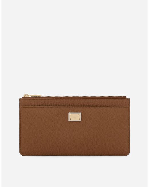 Dolce & Gabbana カードホルダー ラージ Dauphineカーフスキン Brown