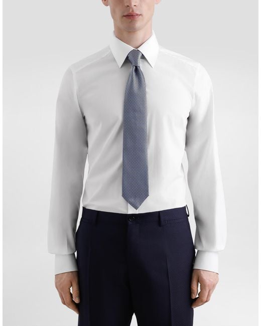 Dolce & Gabbana White Micro-Design Jacquard Tie for men