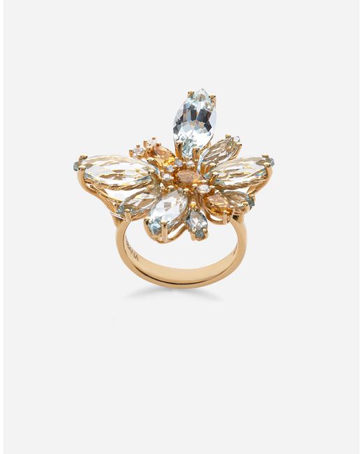 Dolce & Gabbana Metallic Butterfly Earrings 18-Carat And Aquamarine
