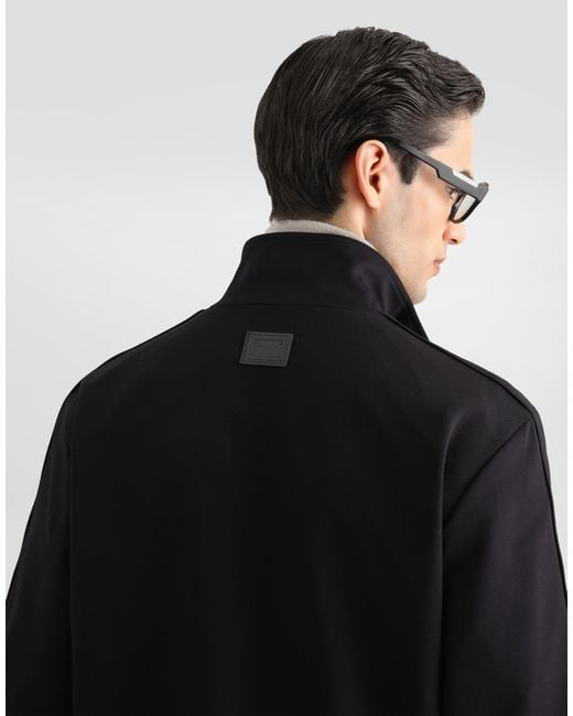 Dolce & Gabbana Black Jersey Zip-Up Sweatshirt for men
