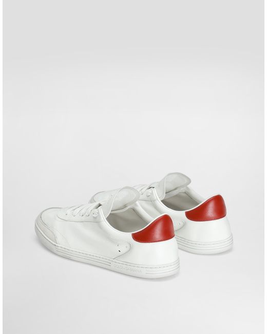 Dolce & Gabbana White Saint Tropez Light Calfskin Sneakers