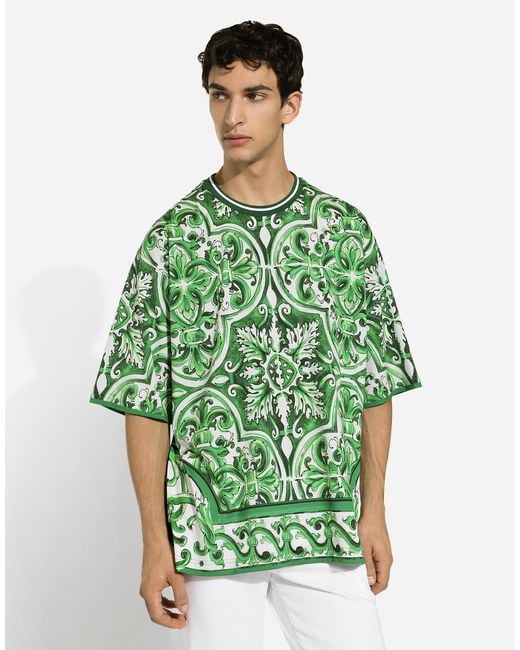 Dolce & Gabbana Green Majolica T-Shirt for men