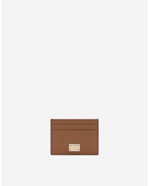 Dolce & Gabbana Brown Dauphine Calfskin Card Holder