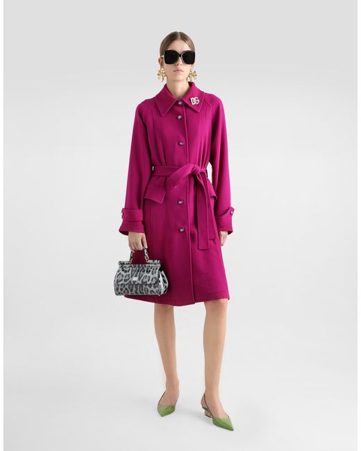 Dolce & Gabbana ウールクレープ シングルブレスト コート Purple