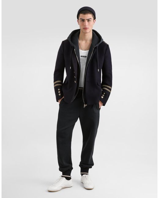 Dolce & Gabbana Black Cotton Hooded Sweatshirt for men