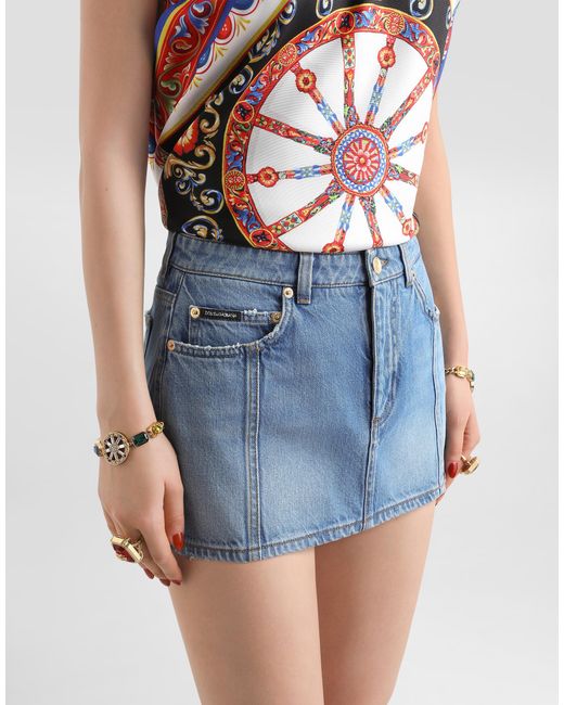 Dolce & Gabbana Blue Denim Miniskirt