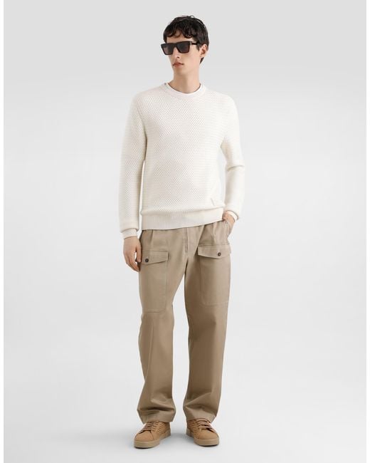 Dolce & Gabbana White Wool Pullover for men