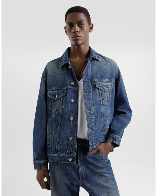 メンズ Dolce & Gabbana コットン デニム ジャケット Blue
