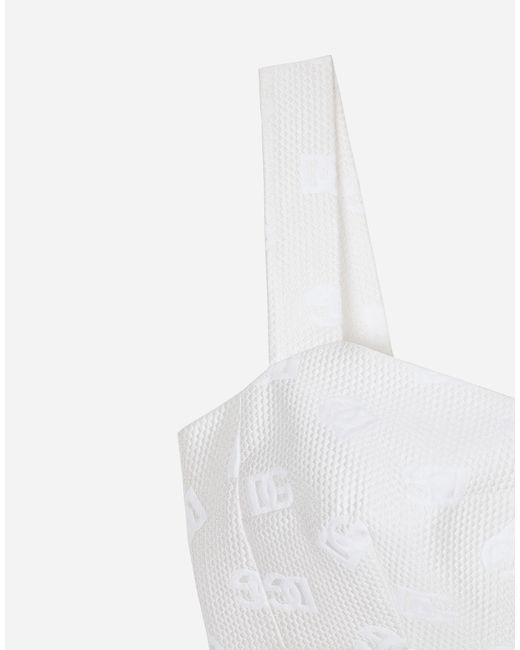 Dolce & Gabbana White Logo Crop Top