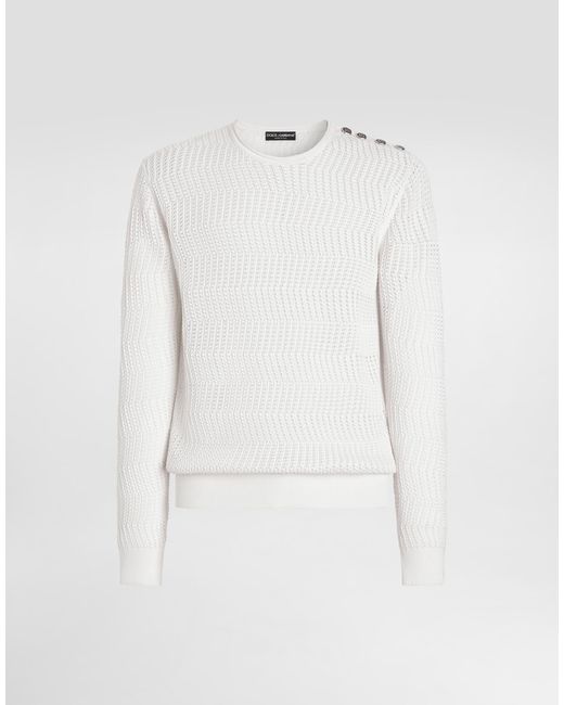 Dolce & Gabbana White Girocollo Con Botton for men