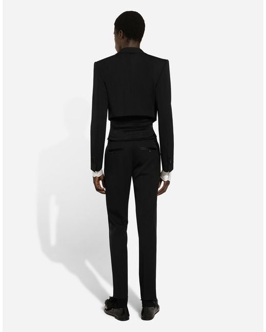 Dolce & Gabbana Black Single-Breasted Wool Spencer Jacket for men