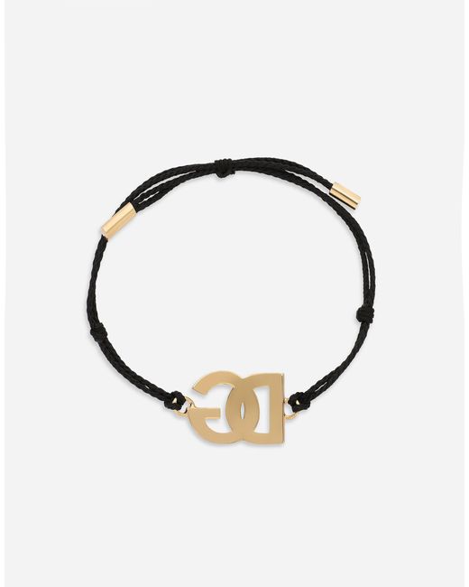 Dolce & Gabbana Metallic Cord Bracelet With Large Dg Logo for men