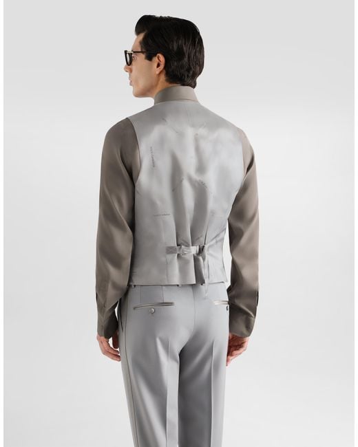 Dolce & Gabbana Gray Micro-Rib Tuxedo Vest� for men