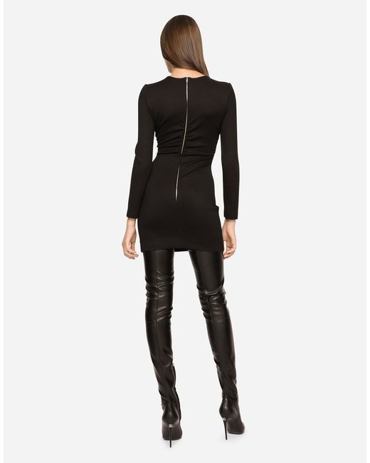 Dolce & Gabbana ショートドレス ミラノリブ Dgロゴ Black