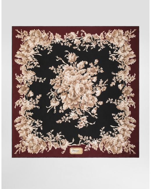 Dolce & Gabbana 90X90 Silk Twill Scarf Black