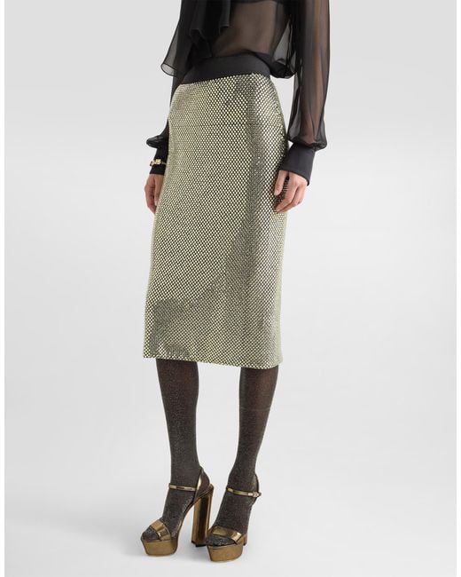 Dolce & Gabbana Green Midi Pencil Skirt