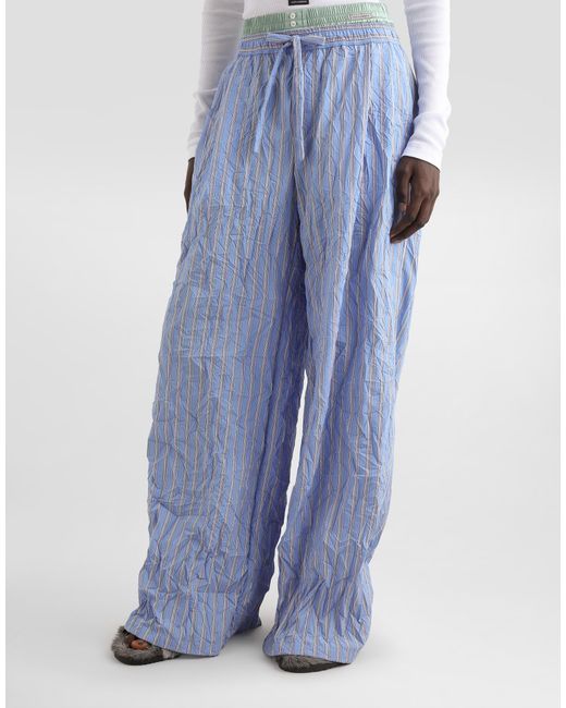 Dolce & Gabbana Blue Viscose Vanity Trousers for men