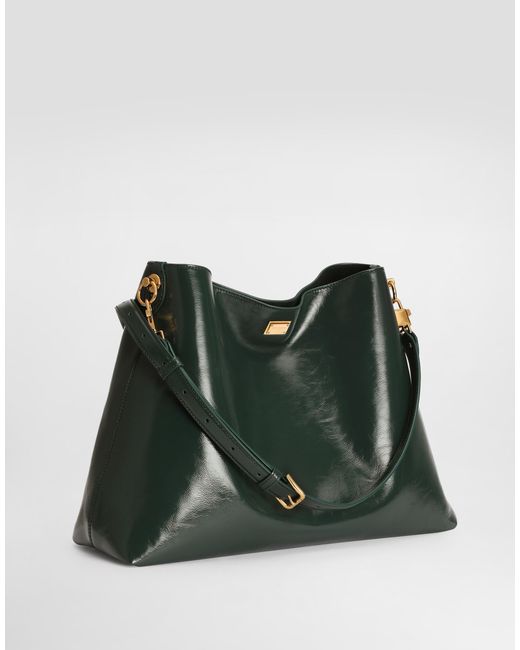 Dolce & Gabbana Black Large Vittoria Calfskin Shoulder Bag