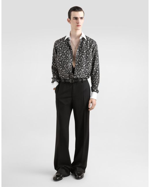 メンズ Dolce & Gabbana ネクタイプリント シルク シャツ Multicolor
