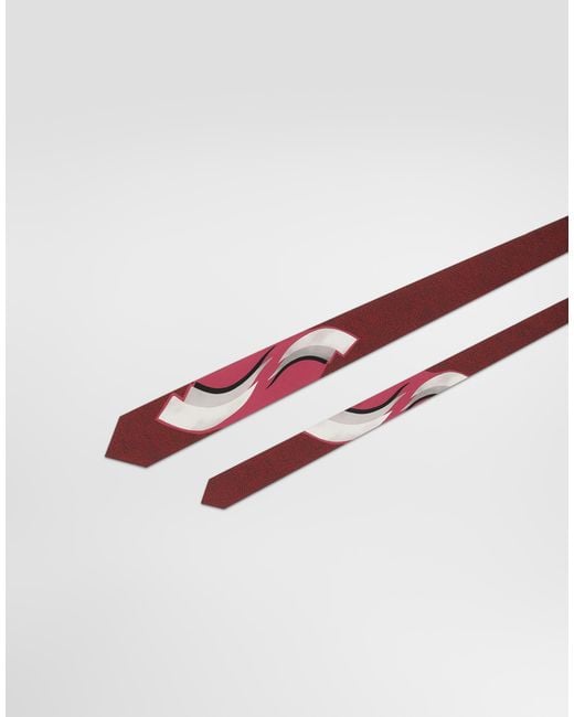 Dolce & Gabbana White Vintage-Print Twill Tie for men