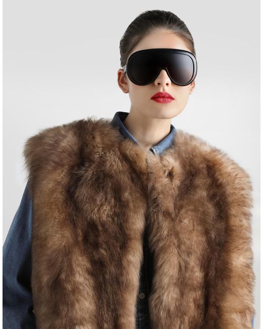Dolce & Gabbana Fur Vest Brown