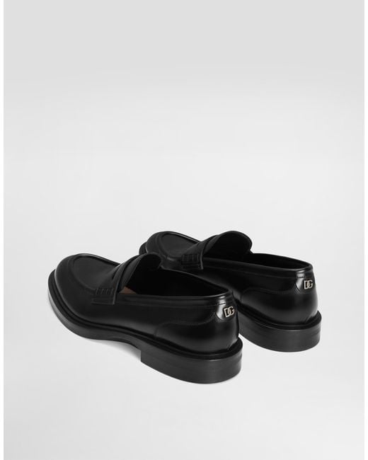 Dolce & Gabbana White Brushed Calfskin Loafers for men
