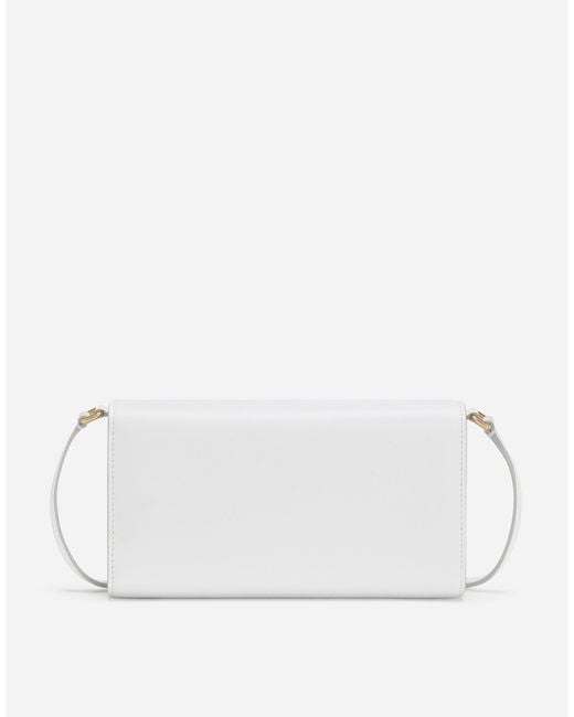 Clutch 3.5 de piel con logo Dolce & Gabbana de color White