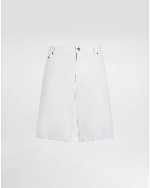 メンズ Dolce & Gabbana バミューダジーンズ ストレッチ ホワイト White
