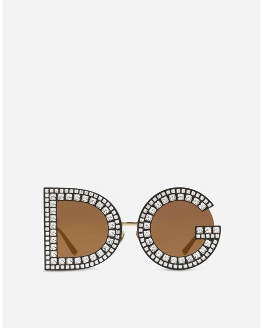 Dolce & Gabbana Synthetic Dg Glitter Sunglasses in Black - Lyst