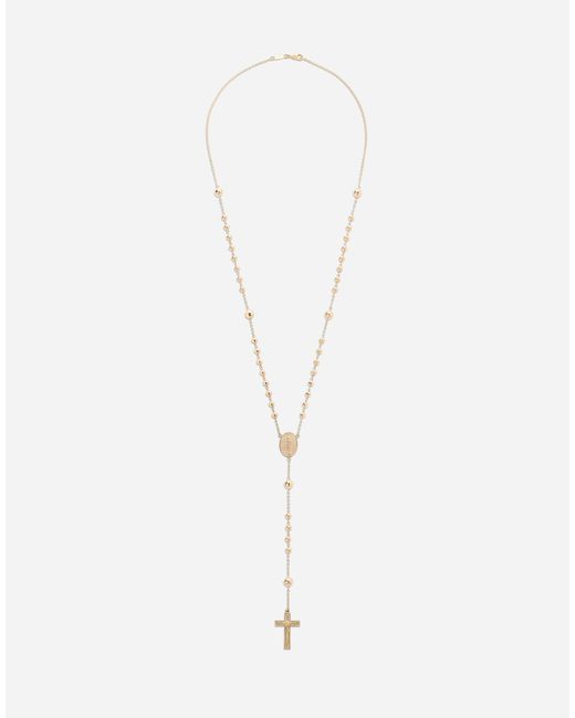 Dolce & Gabbana White Sicily Rosary Necklace 18 Carat for men