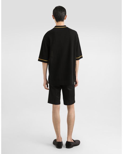メンズ Dolce & Gabbana パフュームプリント シルク&コットン シャツ Black