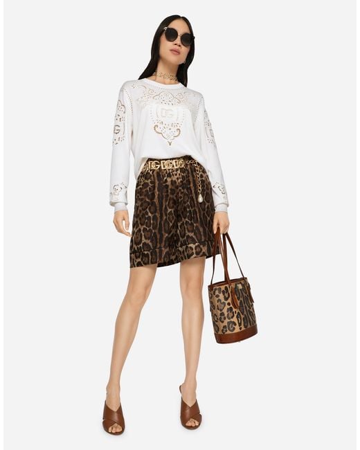 Dolce & Gabbana Brown Lace Handbag With Dg Logo