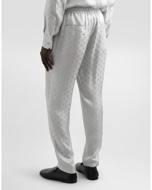Dolce & Gabbana White Dg Logo Jacquard Jogging Trousers for men