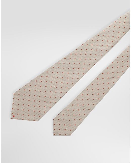 Dolce & Gabbana White Polka Dot Jacquard Tie for men