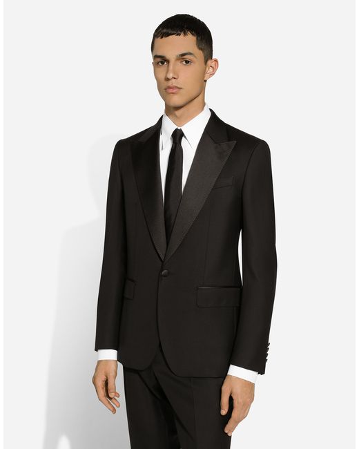 Dolce & Gabbana Black Single-Breasted Tuxedo Suit for men