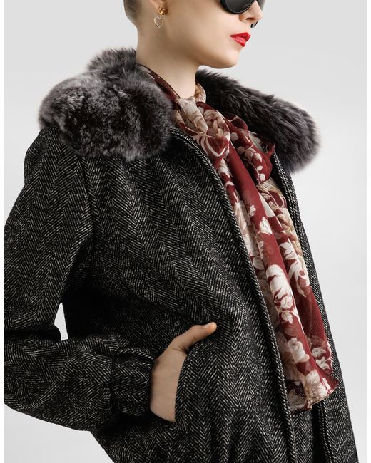 Dolce & Gabbana Black Wool Chevron Jacket