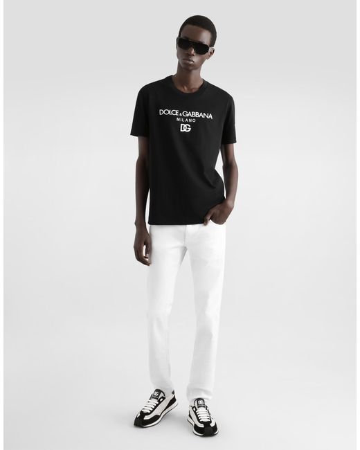 メンズ Dolce & Gabbana Tシャツ コットン Dgエンブロイダリー Black