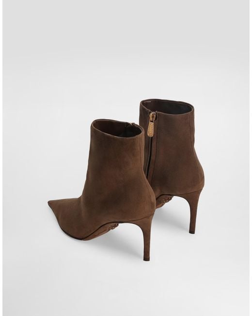 Dolce & Gabbana Brown Devotion Suede Ankle Boots