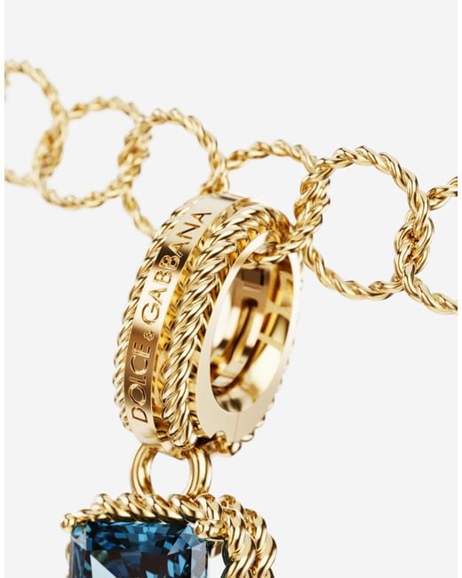 Dolce & Gabbana White Charm J Lettering 18-Carat And Multicolored Gems