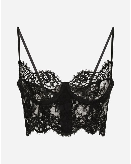 Dolce & Gabbana Black Lace Balconette Bralette