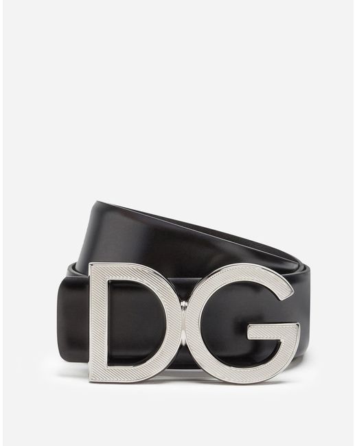 Dolce & Gabbana Gürtel aus kalbsleder mit DG-logo in Black für Herren
