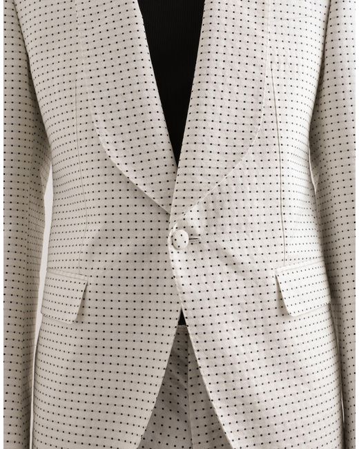 Dolce & Gabbana White Single-Breasted Jacket for men