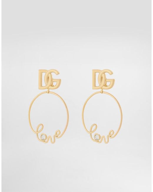 Dolce & Gabbana クリップイヤリング Love＆Dgロゴ White