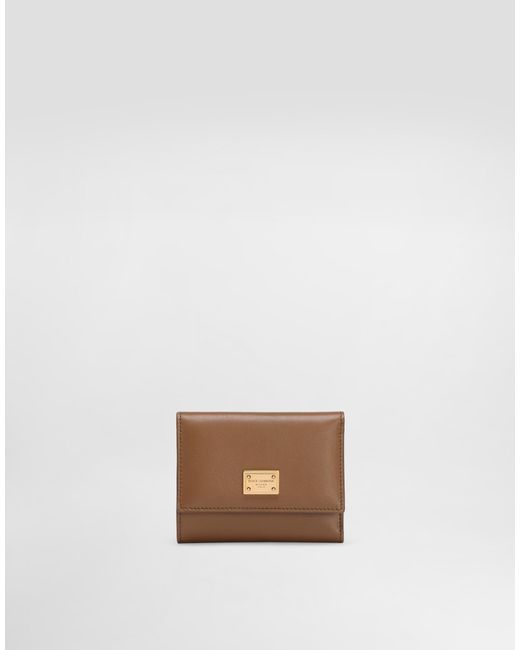 Dolce & Gabbana Natural Geldbörse Aus Plongé-Kalbsleder
