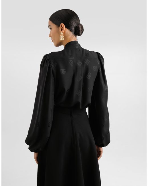Dolce & Gabbana Dgロゴ シルクジャカード シャツ Black