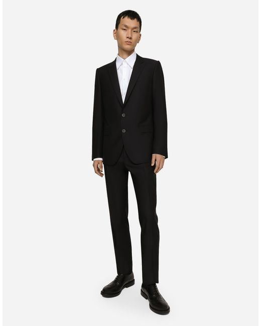 Dolce & Gabbana White Cotton Micro-Jacquard Martini-Fit Shirt for men